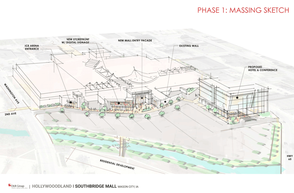 southbridge mall phase 1 massing sketch
